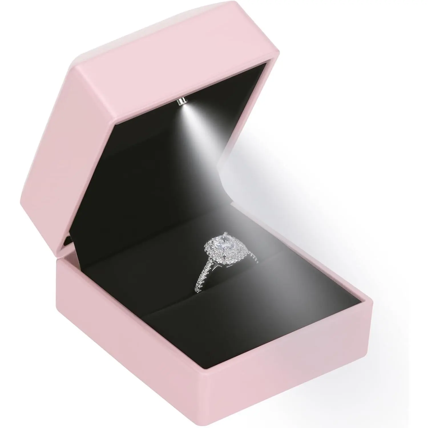 LED Ring Earring Box for Proposal, Wedding, Engagement, Luxury   Box with LED Light, Jewellry Display Box ()