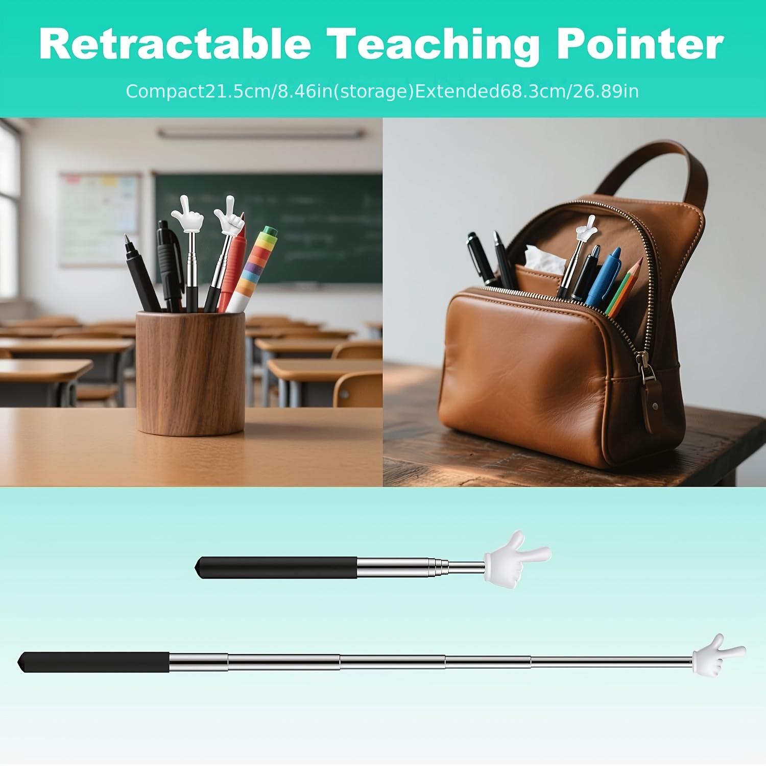 2 Retractable Double-Finger Pointers - Flexible two-finger sticks suitable for classrooms, homes, and presentations - Teaching tools, foldable pointers with a retractable mechanism for easy storage and portability, Classroom Supplies