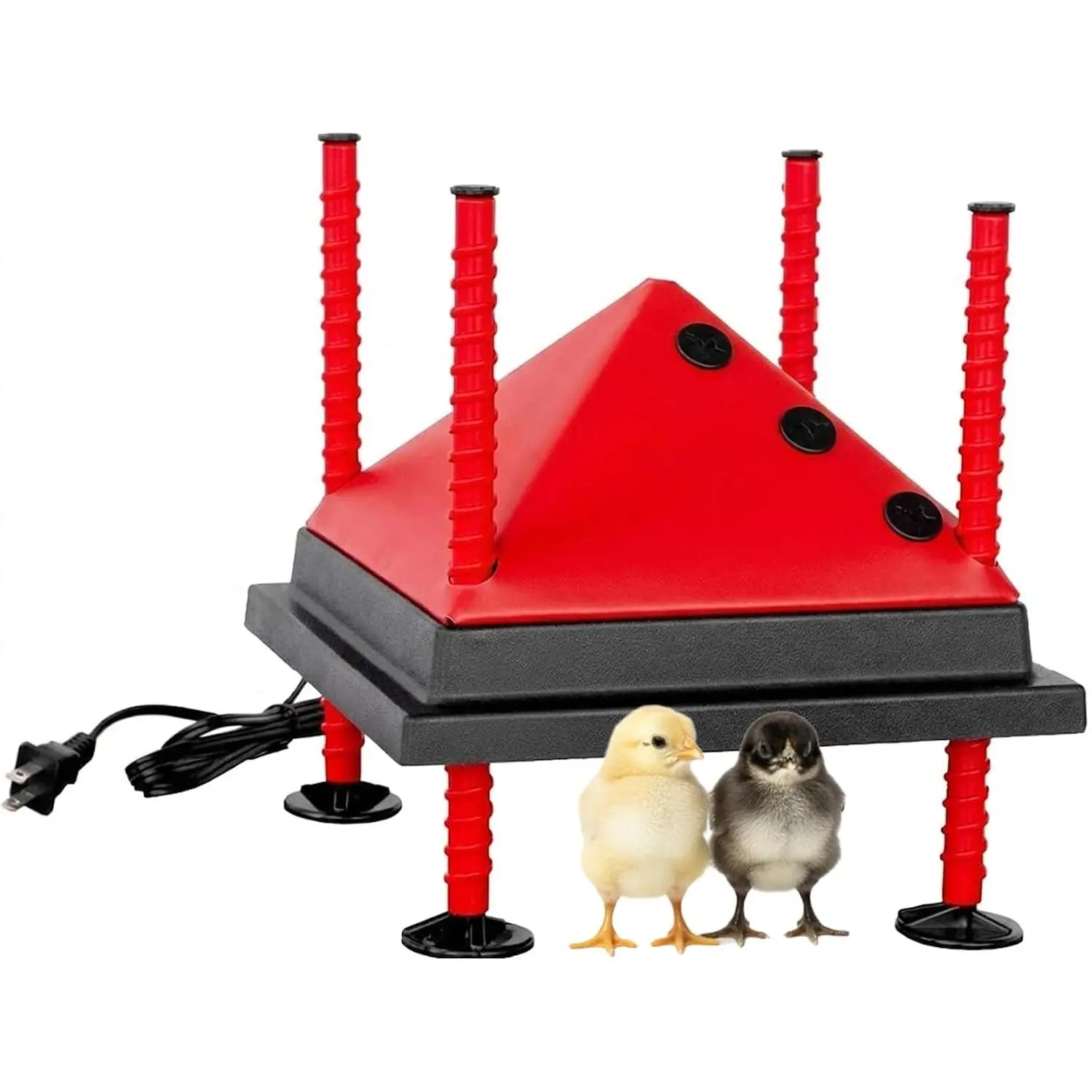 10x10" Adjustable Heating Plate with Foldable Anti-Roost Cone