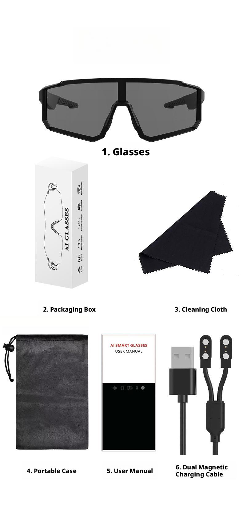 AI color-changing glasses, smart Bluetooth audio glasses, two-in-one headset, windproof goggles for cycling, outdoor sports cycling glasses