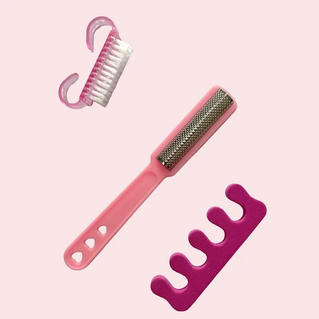 3 Piece Nail Care Kit, Home DIY Nail File Polish Buffer Cuticle Pusher, Portable Beginner Nail Care Tools, Student Daily Nail Maintenance Set