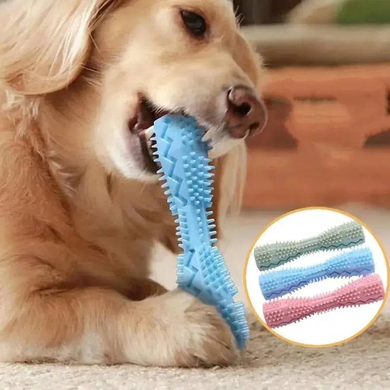 Dog Teething Toy Chew Stick Bite Resistant Fun Leak Proof Food Toy Pet Teether Cleaner Stick