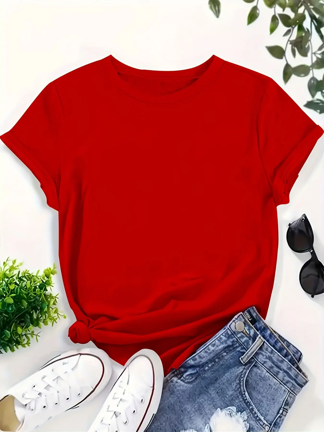 <jit Bottom Base> Women's Casual Short T-Shirt, Single Piece, Comfortable and Stylish, Perfect for Daily Wear, Ideal for Relaxing Days