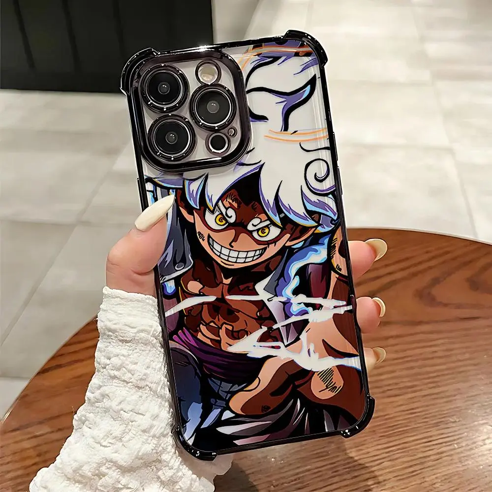 Cool Anime One Pieces Plating Phone Case For IPhone 17 16 15 14 13 12 11 Pro Max Air Plus Samsung Galaxy S26 S25 S24 S23 S22 Airabag