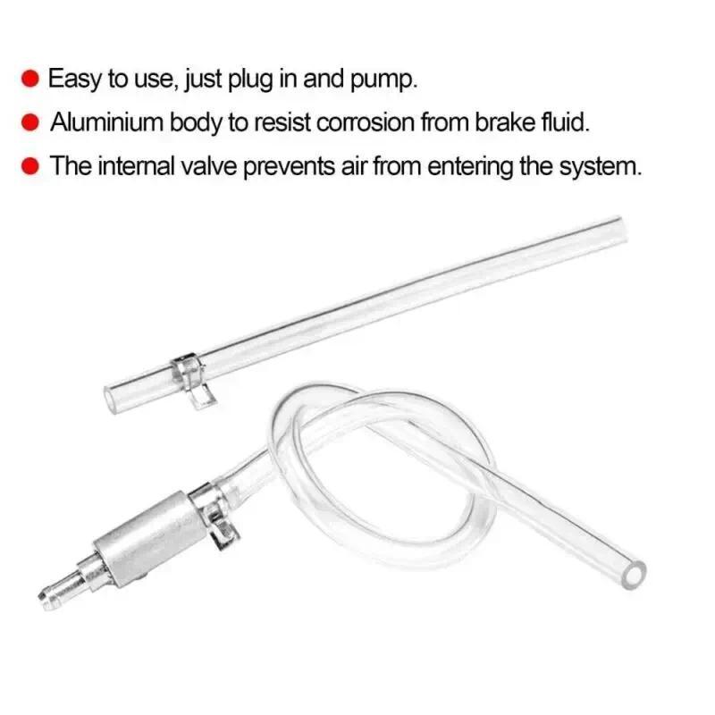 2PCS Brake Bleeder Hose Kit with One Way Check Valve, Universal Brake Fluid Bleeding Tool for Car Motorcycle Clutch Hydraulic Brake System, Soft Tube with Metal Clips, Portable Practical Auto Repair Accessories