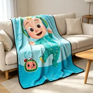 Soft Funny Throw Blanket Cocomelon Music Children Blanket, Soft Warm Throw Blanket, 400gsm Edged Air Conditioning Blanket, Bed Sofa Travel Gift for Kids,halloween Decor Blanket Sale Christmas Decor Christmas Gifts Birthday Decorations