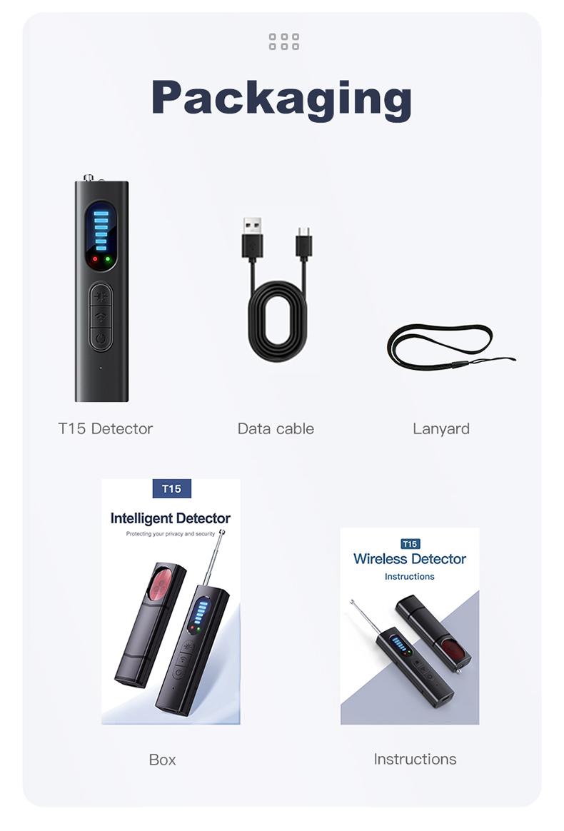 Multi-Functional RF Signal DetectorHidden Camera Detector Anti-Spy Car GPS Tracker Listening Device Bug RF Wireless All Signal Scanner Gadget Security Protection