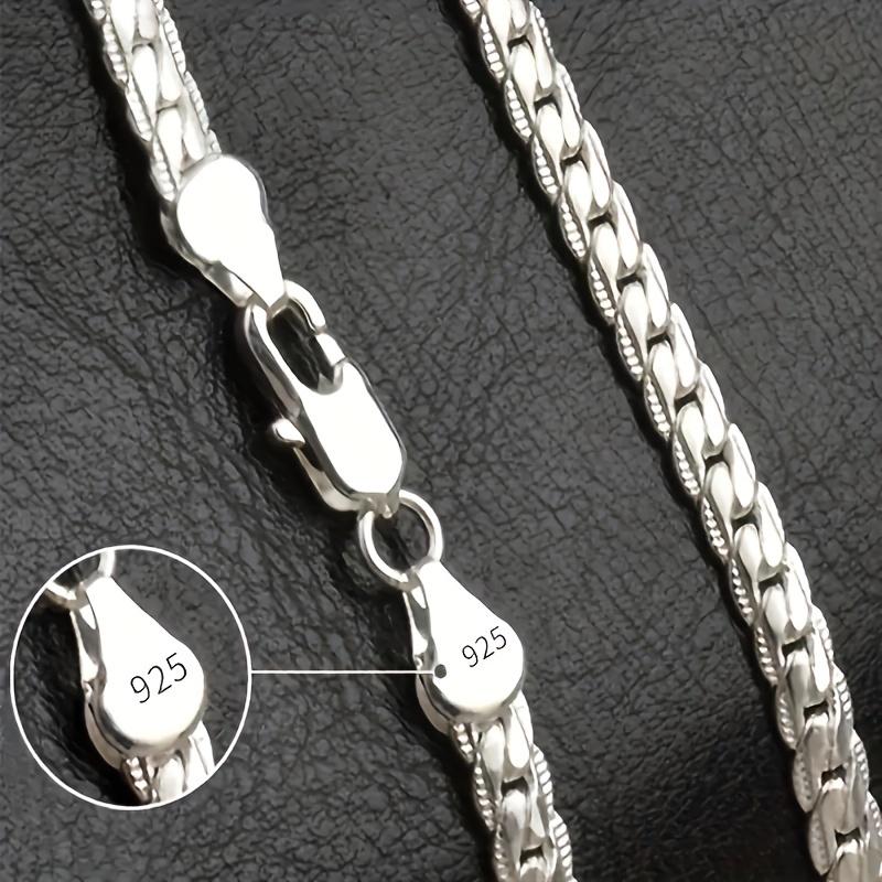 50cm/20in Sterling Silver Luxury Brand Design Necklace Chain - Silver Jewelry for Women and Men - Wedding, Engagement, Fashion Gifts