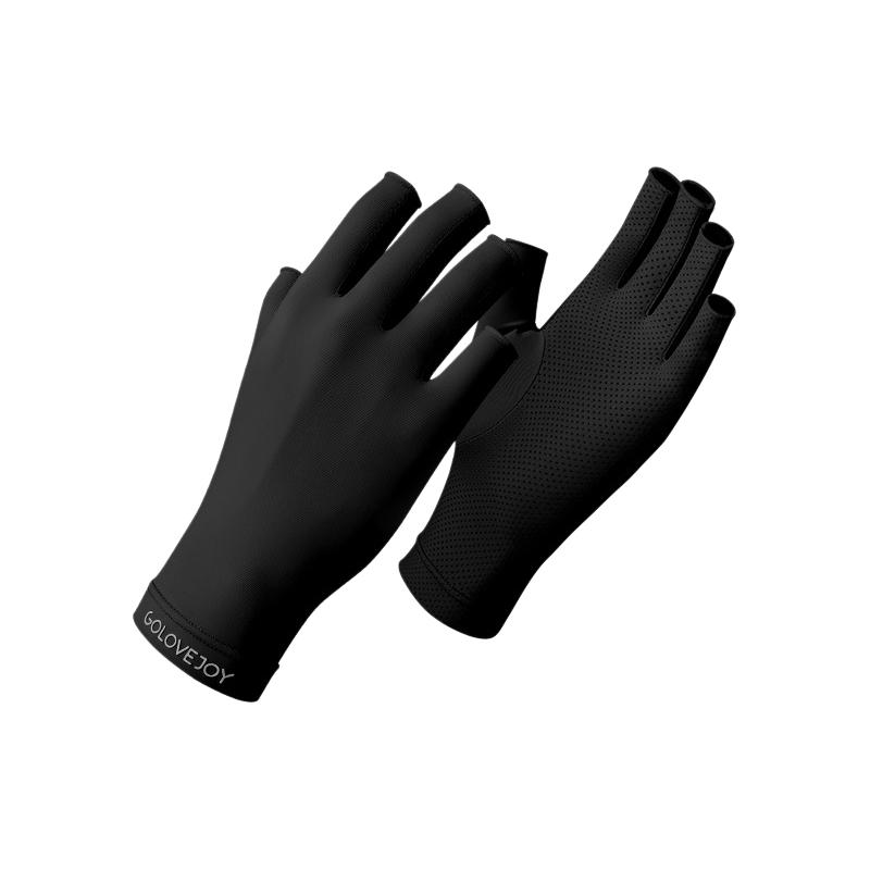 Women's UPF 50+ Sun Protection Gloves - Fingerless Cooling Ice Silk Driving Gloves
