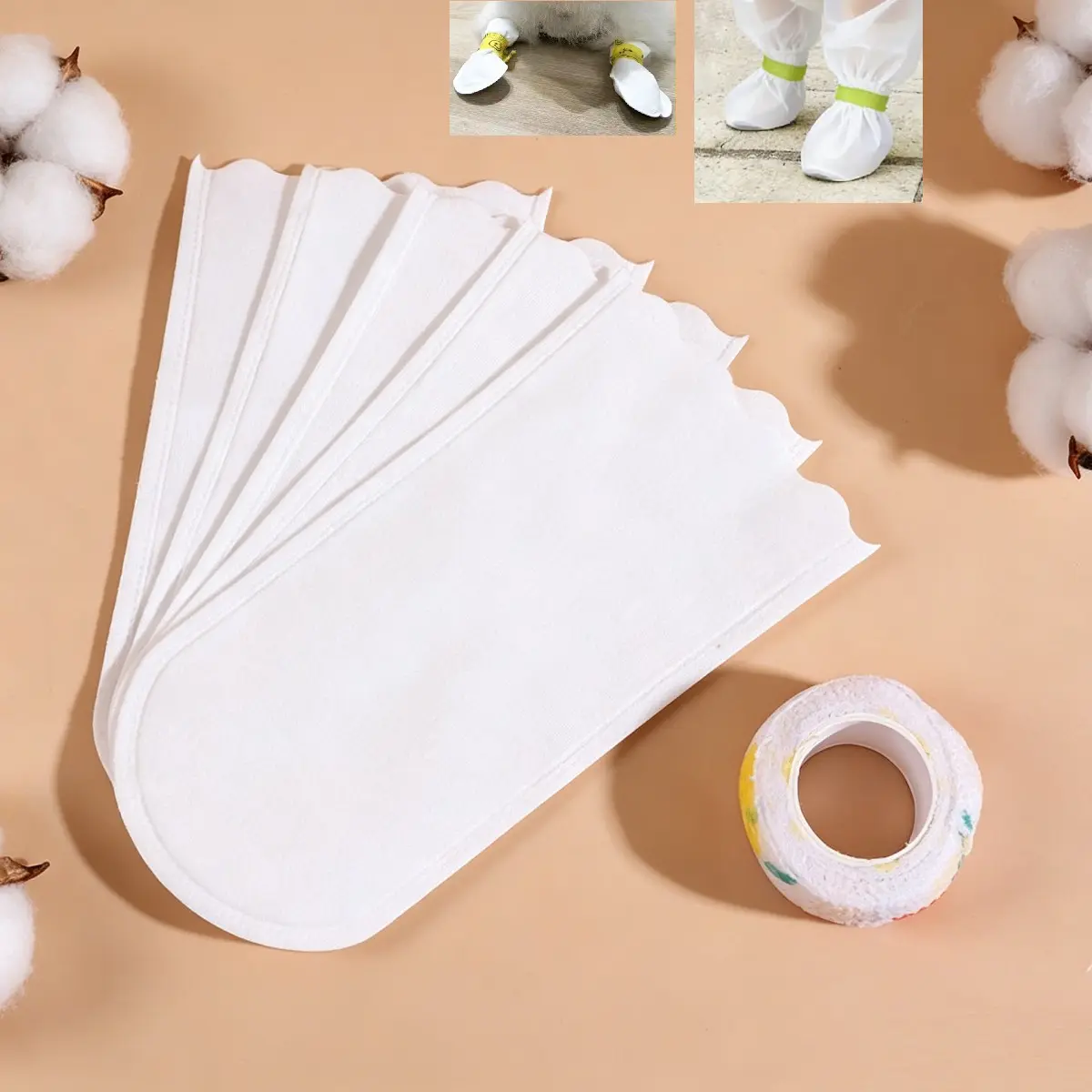 Disposable Pet Booties, Waterproof Non-Slip Pet Shoe Covers, Paw Protectors, Soft Breathable, Suitable for Small Dogs and Cats, Indoor Outdoor Use