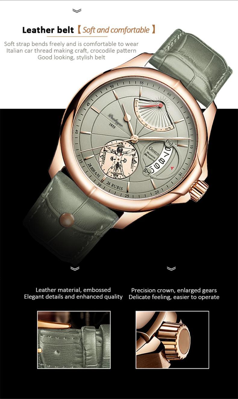 Classic Men's Business Watch with Leather Strap, Analog Quartz Movement with Date Display, Daily Waterproof, Quartz Watch, Waterproof For Daily Wear, Calendar Dial, Round Face, Quartz Drive