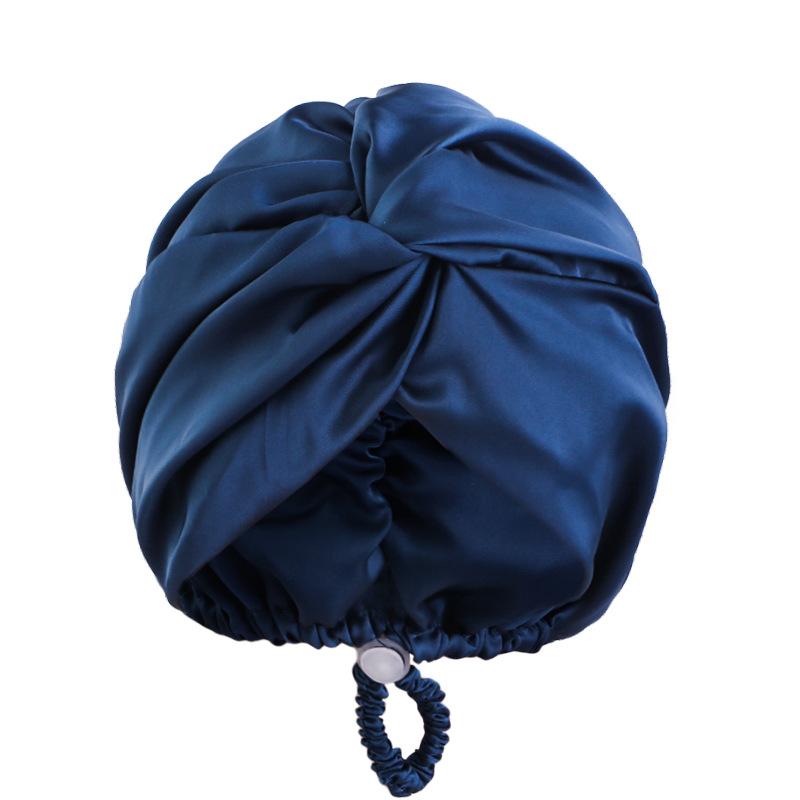 Adjustable Buckle Satin Sleep Cap, Cross Design Hair Protection Bonnet