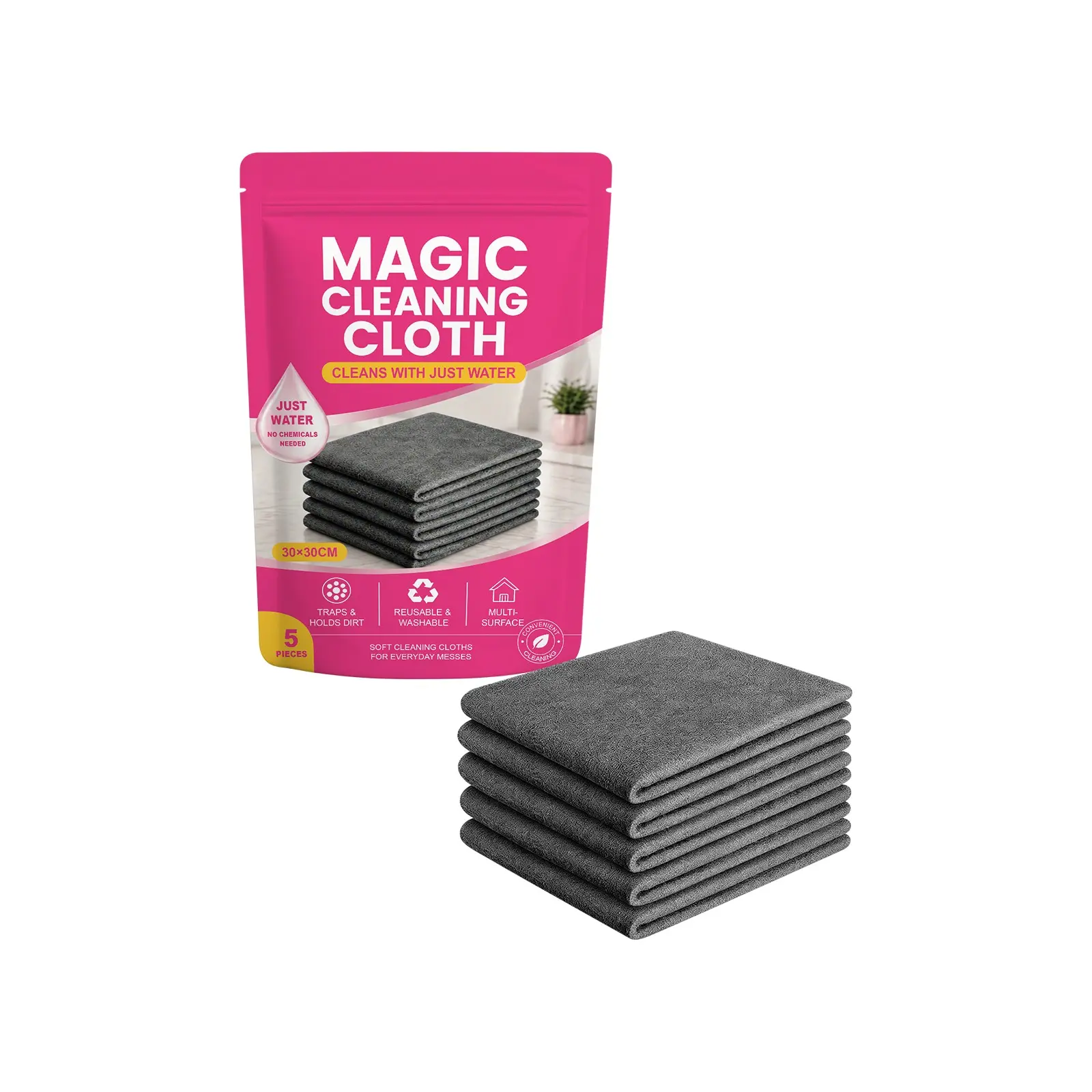 Magic Cleaning Cloth for Daily Home Use, Removes Surface Oil Stains, Leaves No Marks or Water Streaks, Convenient Household Cleaner
