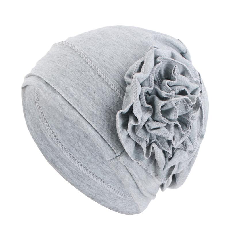 Cotton Floral Turban Hat, Stretch Beanie, Maternity & Chemo Cap