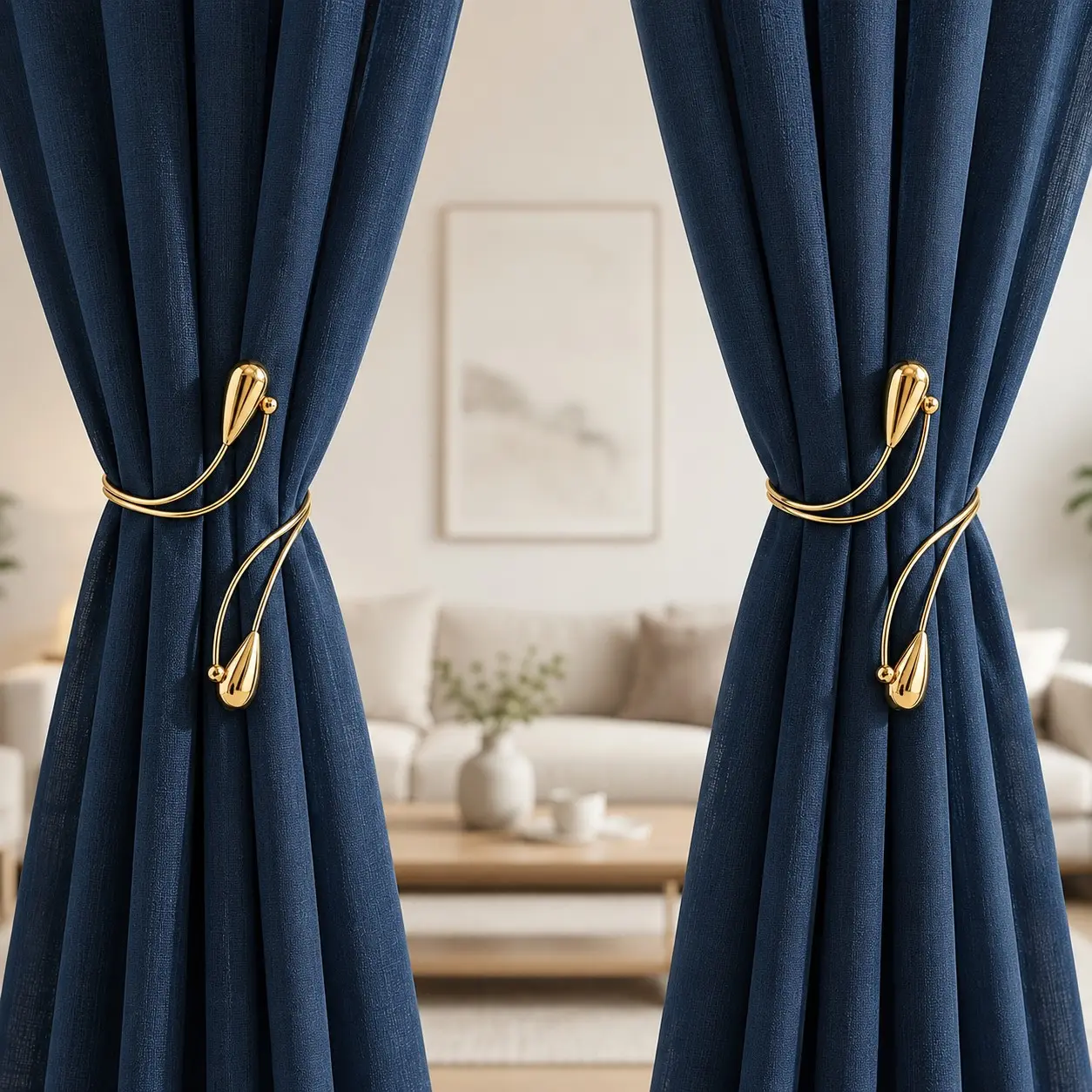 2-Pack 3D Water Drop Curtain Tiebacks, /silver Color Adjustable Curtain Hooks, Ball Fringe Design, Decoration, Elegant Home Decor Accessories