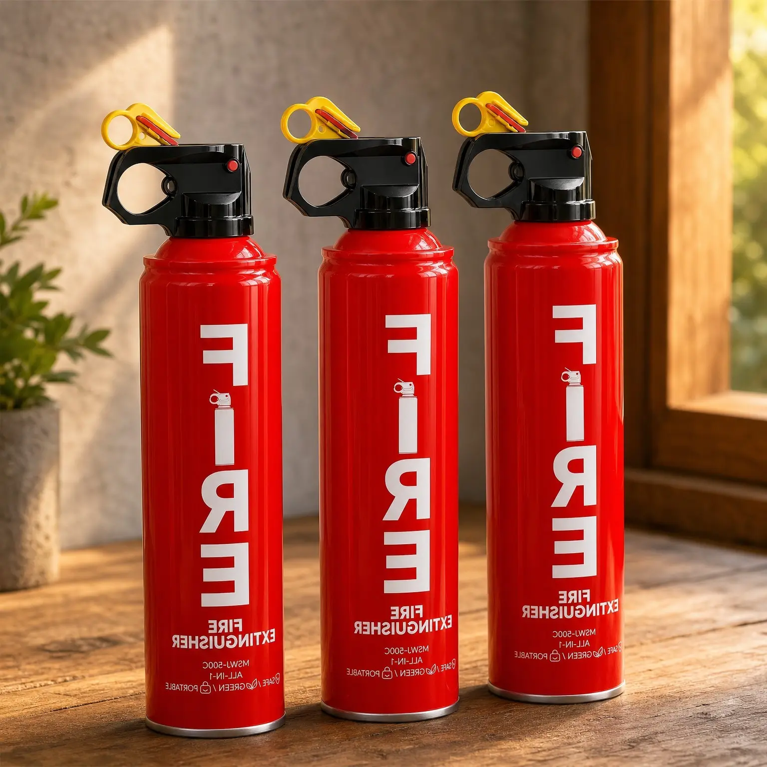 Fire Extinguisher for Home, Car, Kitchen, and Boat 3-Pack – Portable Aerosol Spray for A, B, C, K Fires with Mounting Brackets for Easy AccessGift