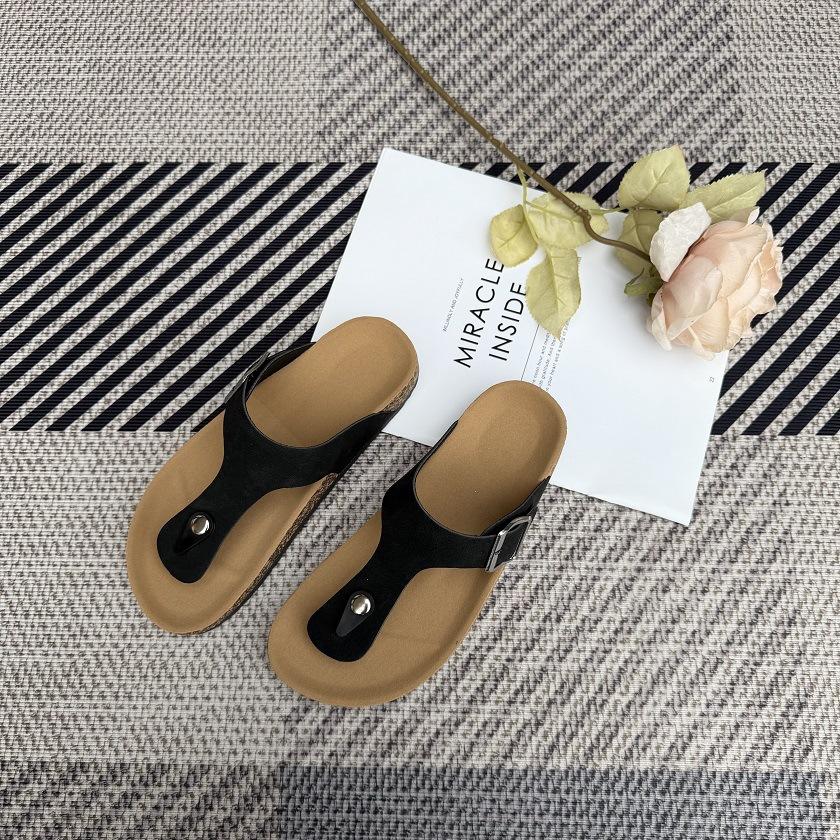 2026 Flip-flops Slippers Mezzanine Large Size Slippers Ladies Cork Slippers Beach Slippers