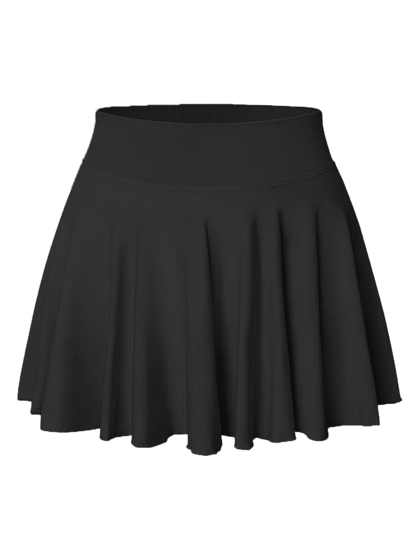 Women's Solid Color Sports Skort, Comfy Breathable Pocket Inner Skort for Tennis, Ladies Sportswear Activewear for All Seasons, Golf Skirts, Skirtswomen