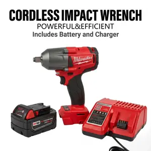 Milwaukee M18 FMTIWF12 18V 1/2-Inch Cordless 900Nm power Impact Wrench, Ideal For Industrial Maintenance, Construction Sites And Heavy Machinery Bolt Installation/Disassembly, With 3-Speed Impact Adjustment electric professional power tool