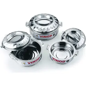 Stainless Steel Hot Cold  Insulated Casserole Double Wall Hot Pot  Size - Capacity: Set of 3(1000,1500,2500ml)