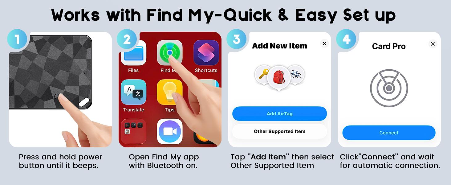 2026 Wallet Tracker Card (iOS and Android) Slim Tracking Card, Battery Bluetooth Smart Card, Work with Apple Find My & Google Find Hub, GPS Locator for Luggage, Passports, Keys, Backpack