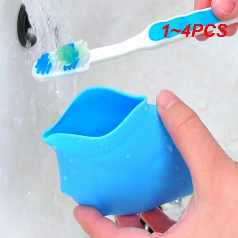 1~4PCS Travel Drinking Cup Dust-proof Camping Toothbrush Holder Non-slip Maple Leaf Bathroom Accessories Toothbrush Head Cover