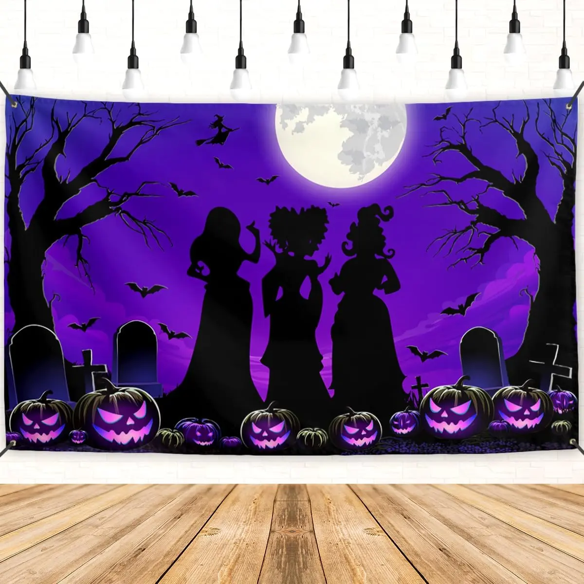 Funny Halloween Banner  Sisters Backdrop Trunk or  Decor Halloween Decorations for  Door