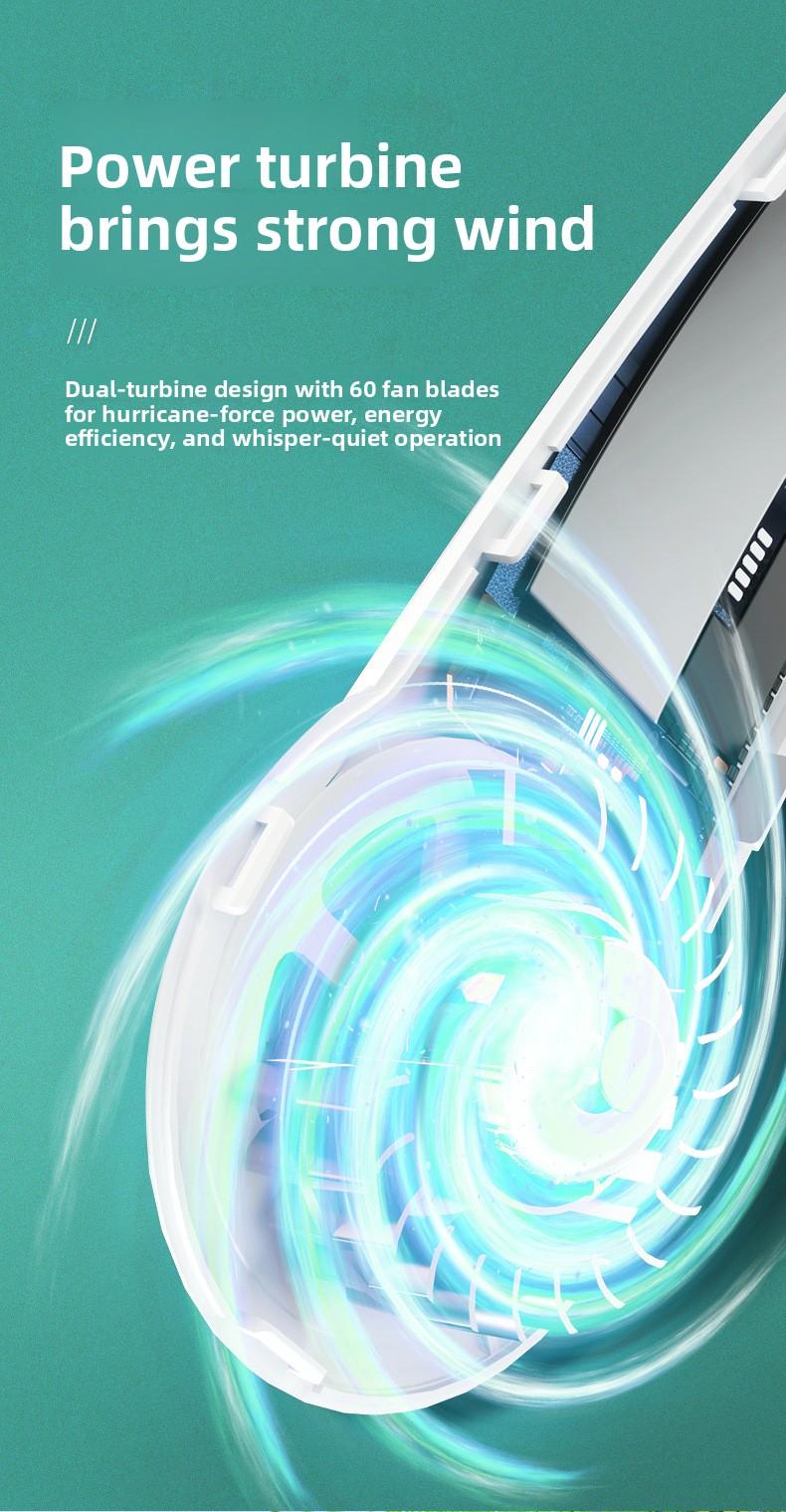 In-stock gift wholesale neck-mounted fan USB rechargeable outdoor high-power cooling small neck fan