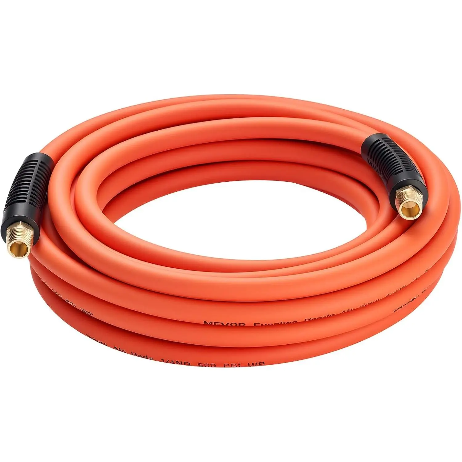 Air Hose, 1/4" x 25FT Hybrid Air Compressor Hose, 300 PSI Kink-Resistant Pneumatic Hoses with 1/4-inch Solid MNPT Bras Fittings, Three-Layer Construction, All-Weather Flexibility