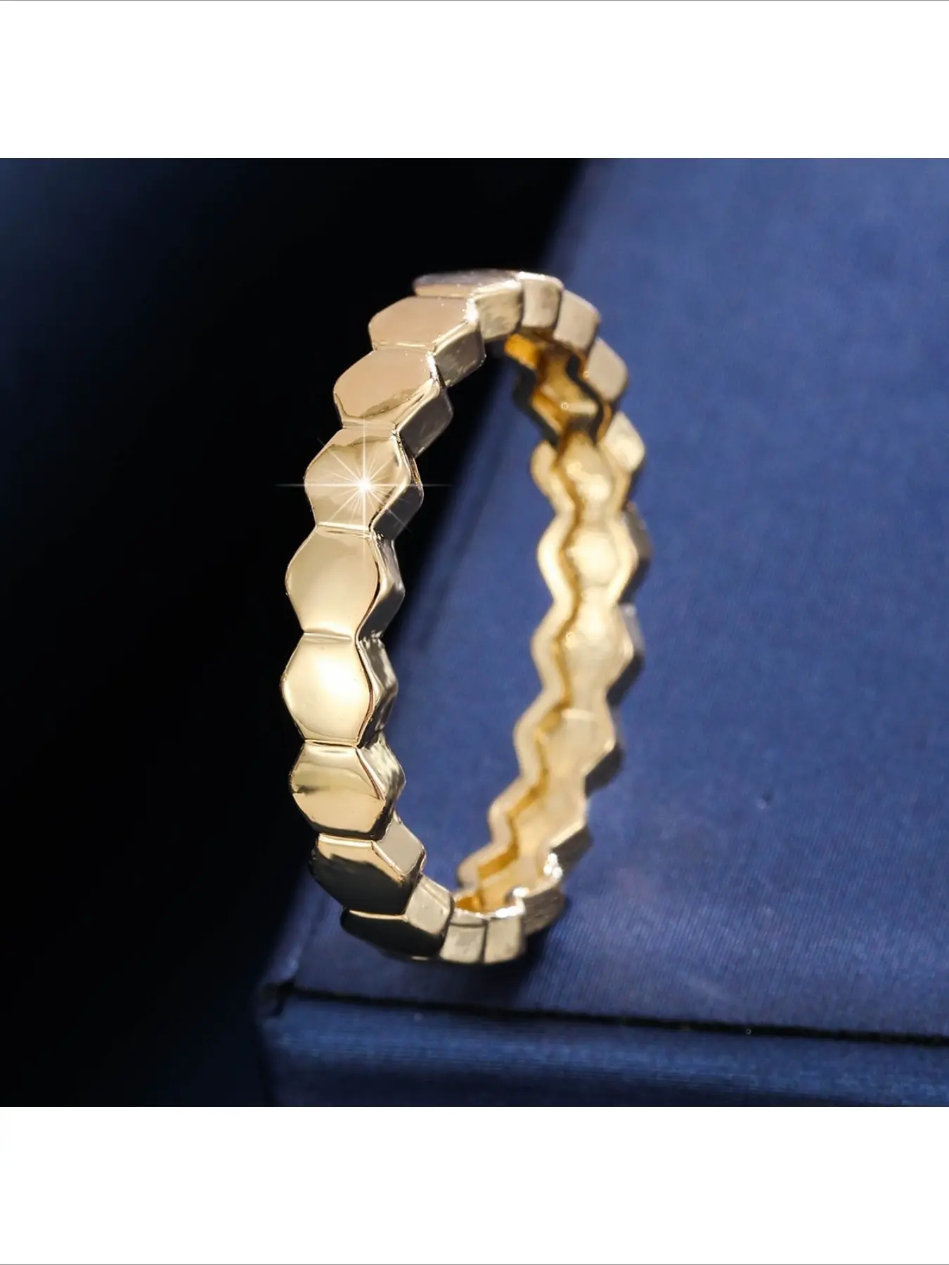 Minimalist Smooth Honeycomb Ring Fashion Trendy High End Geometric Hexagon Plain Band Ring Versatile Stackable Ring Daily Wear Casual Jewelry For Women