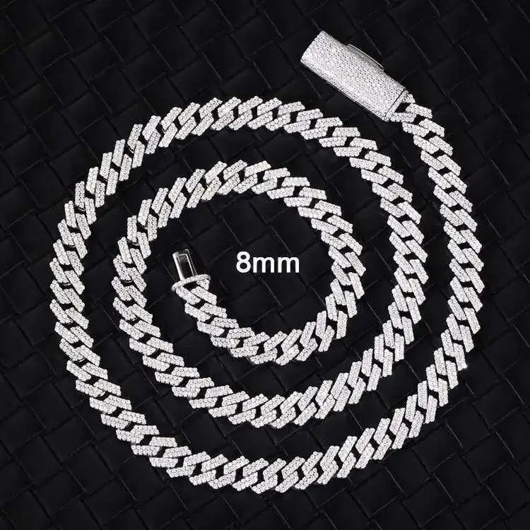 Iced Out 4rows 16mm Vvs Moissanite Miami Cuban Link Chain Pass Diamond Tester Gra Hip Hop 925 Sterling Silver Bracelet