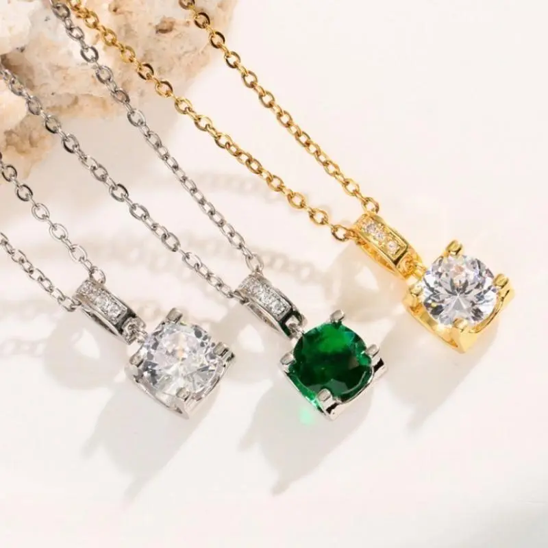 Prong-Set CZ Dangling Drop Necklace - Luxury Artificial Zircon Rhinestone Women's Bag Charm, Eye-Catching Sparkly Statement Pieces for Party Use, Ideal Party Gifts