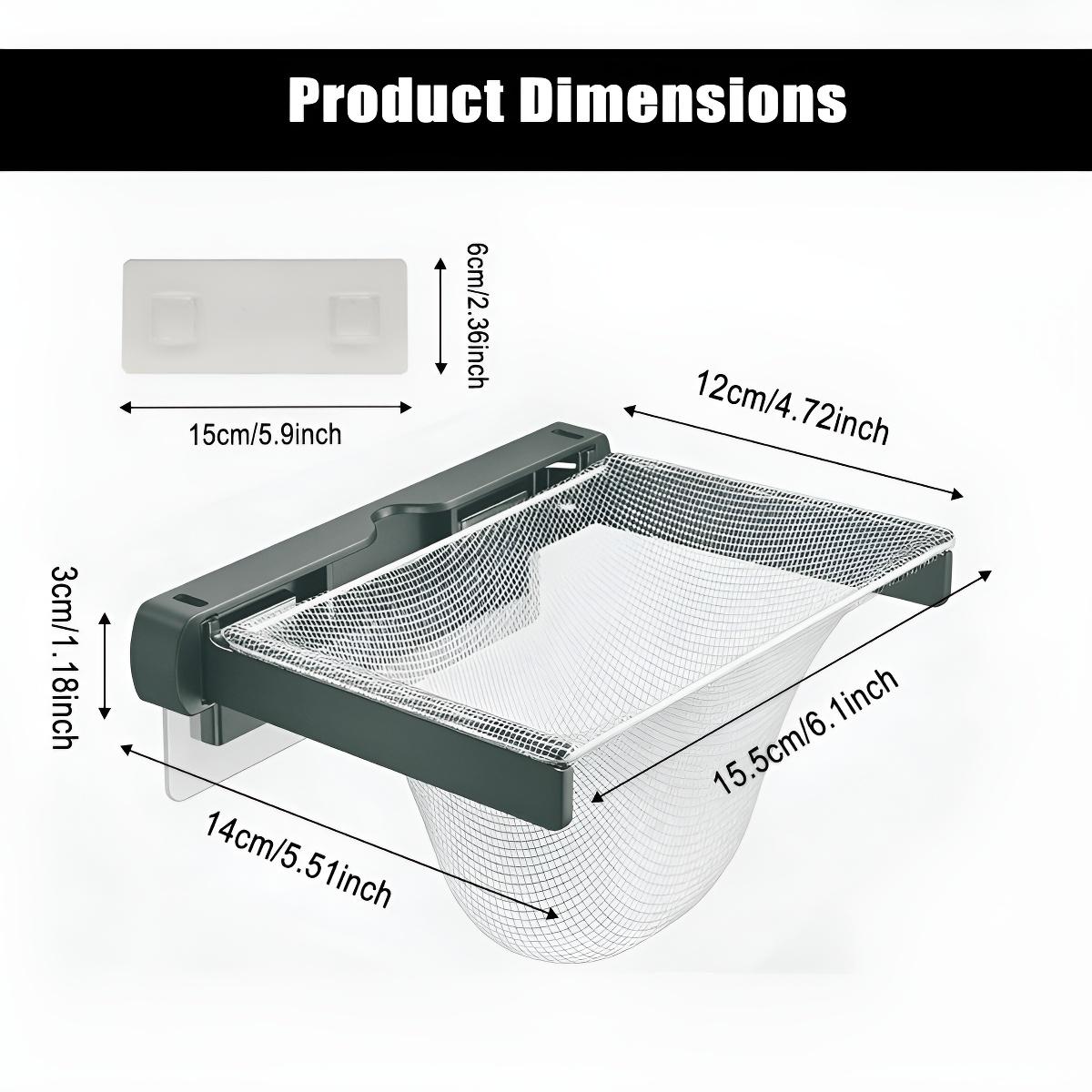 Kitchen sink filter rack, foldable drain basket for food waste disposal (includes a pack of filter nets, non-food contact)