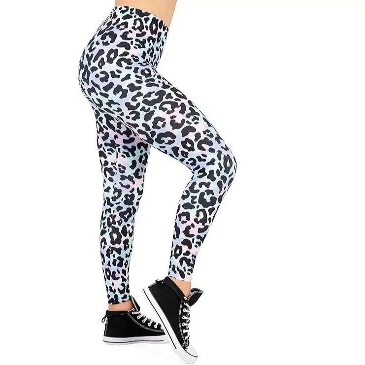 Leopard print series printed sports leggings DIY women's yoga pants fitness pants