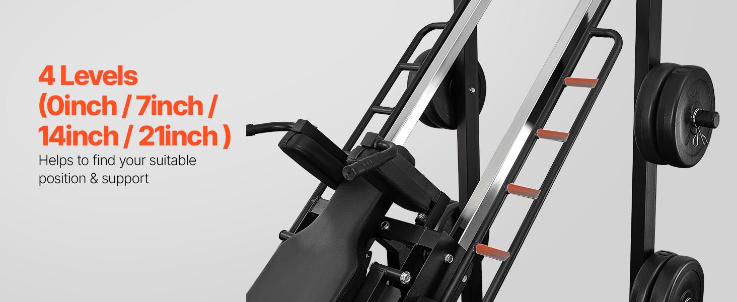 VEVOR Leg Press Hack Squat Machine, Adjustable Leg Press Combo with Linear Bearing and Weight Storage, Lower Body Special for Home Gym, Leg Exercise Equipment for Quads, Hamstring, Glutes, Calve