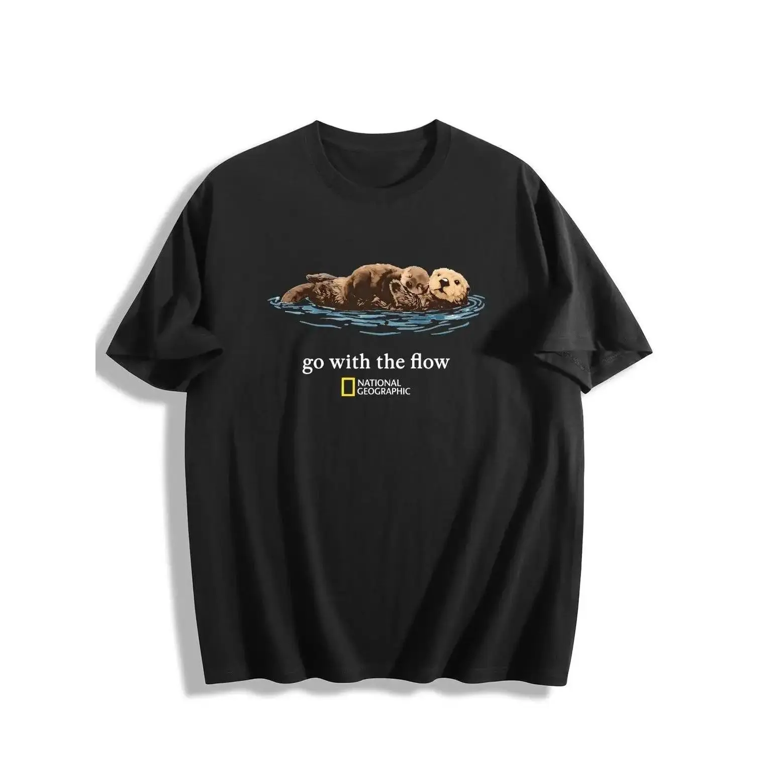 [Sale off up to 50%25] Women oversized Otter Go With The Flow Graphic TShirt Unisex Vintage Style Animal Lover Gift Cute Sea Otter Tee Nature Inspired women Shirt