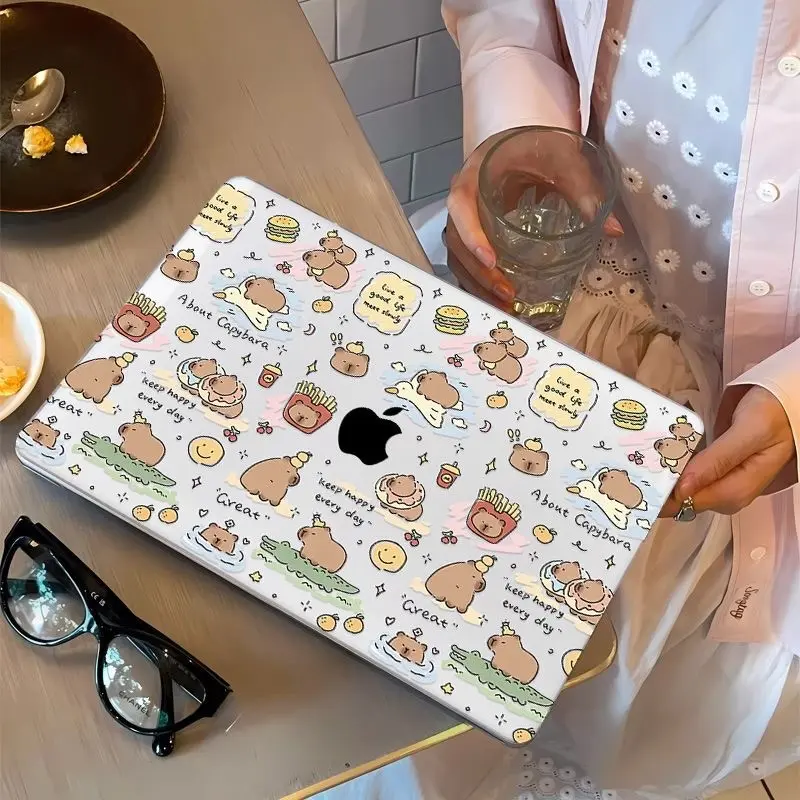 Compatible Macbook Creative Print Transparent Laptop Case, Semi-Rigid Shell for Neo Air Pro 13-15 Inch, M5m4m3m2m5 Series