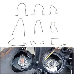 9 PCs Bulb Universal Car Headlight Clamp Bulb Retaining Spring Clips for H1/ H3 /H4 /H7 Headlamp Dip Bulb Hoder