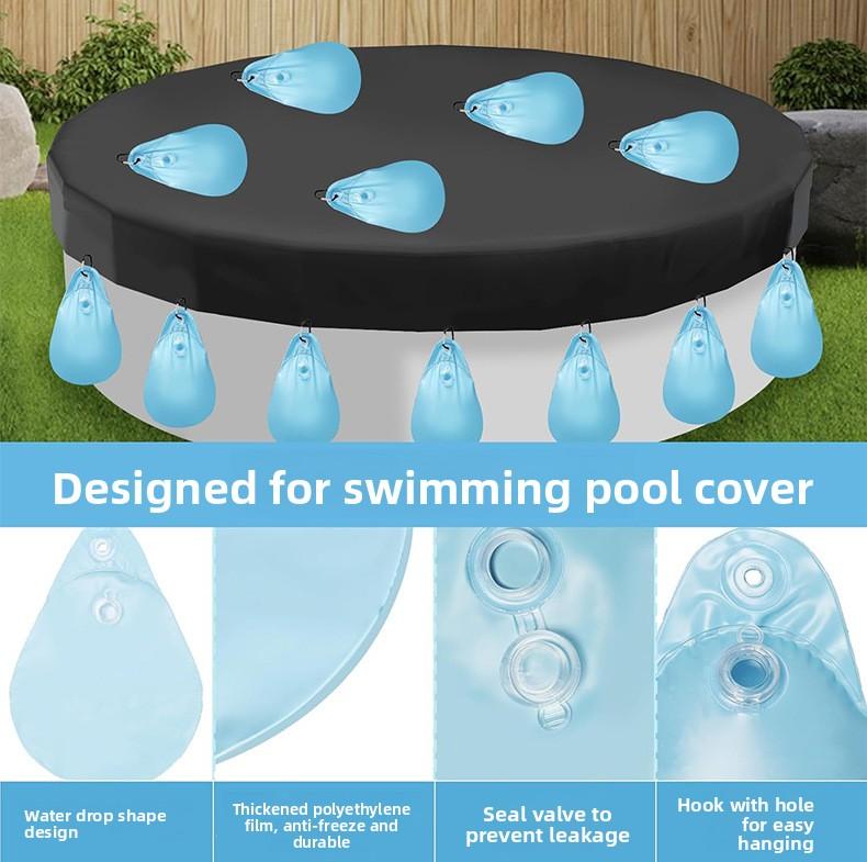 Outdoor winter swimming pool cover hanging bag wall bag waterproof water bag load-bearing pool artifact water drop cover bag