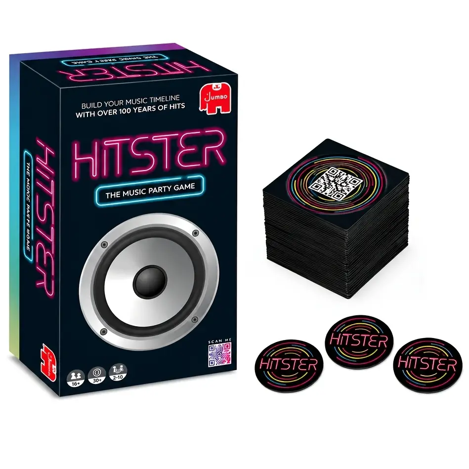 Hitster Music Party Board Game | Scan QR Code to Play Over 300 Classic Gold Songs, Spanning Over 100 Years of Global Music Hot Songs, Building Music Chronology and Guessing Years, 30 Minute Fast Rhythm Interactive Entertainment