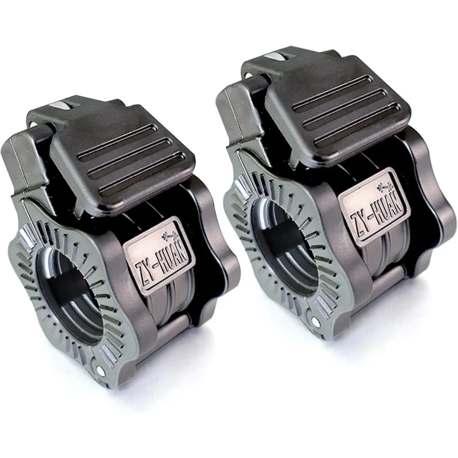 Adjustable Barbell Clips (2-Pack), Fits 0.98-1.1" Olympic & Standard Bars, Secure Locking Collars for Weight Lifting Strength Training (Black)