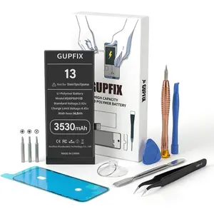 Diagnostic Replacement Battery for iPhone 13, 3500mAh High Capacity Li-Polymer Rechargeable Battery No Pop-up Unknown Part Warning with Full Installation Tool Kit
