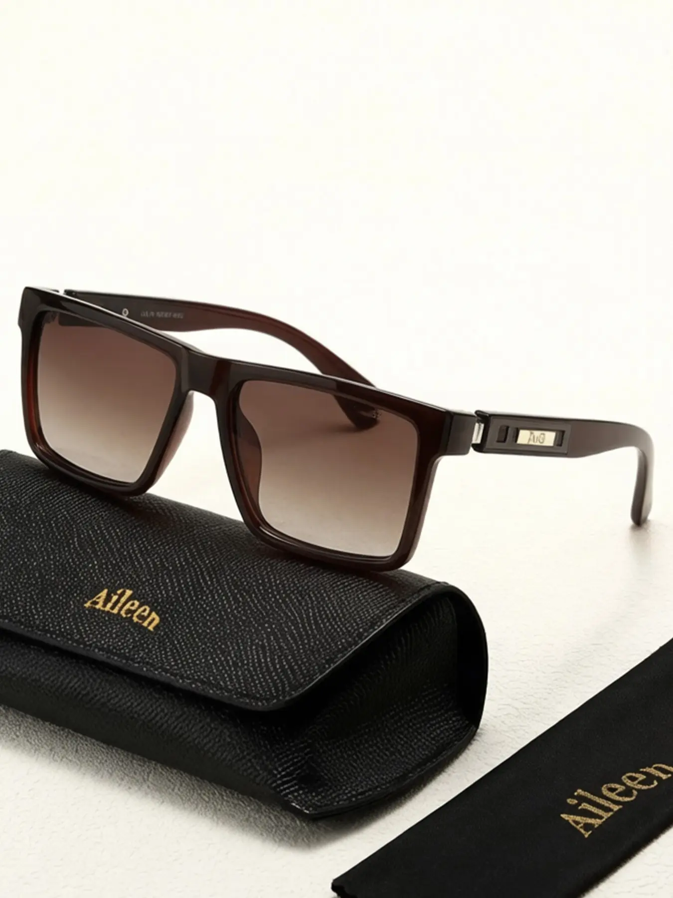 New Square Fashion Glasses, Retro Design, Unisex, Includes Case, Ideal for Daily Use, Gifts, Beach Parties, Vacation Travel, Casual Style Eyewear