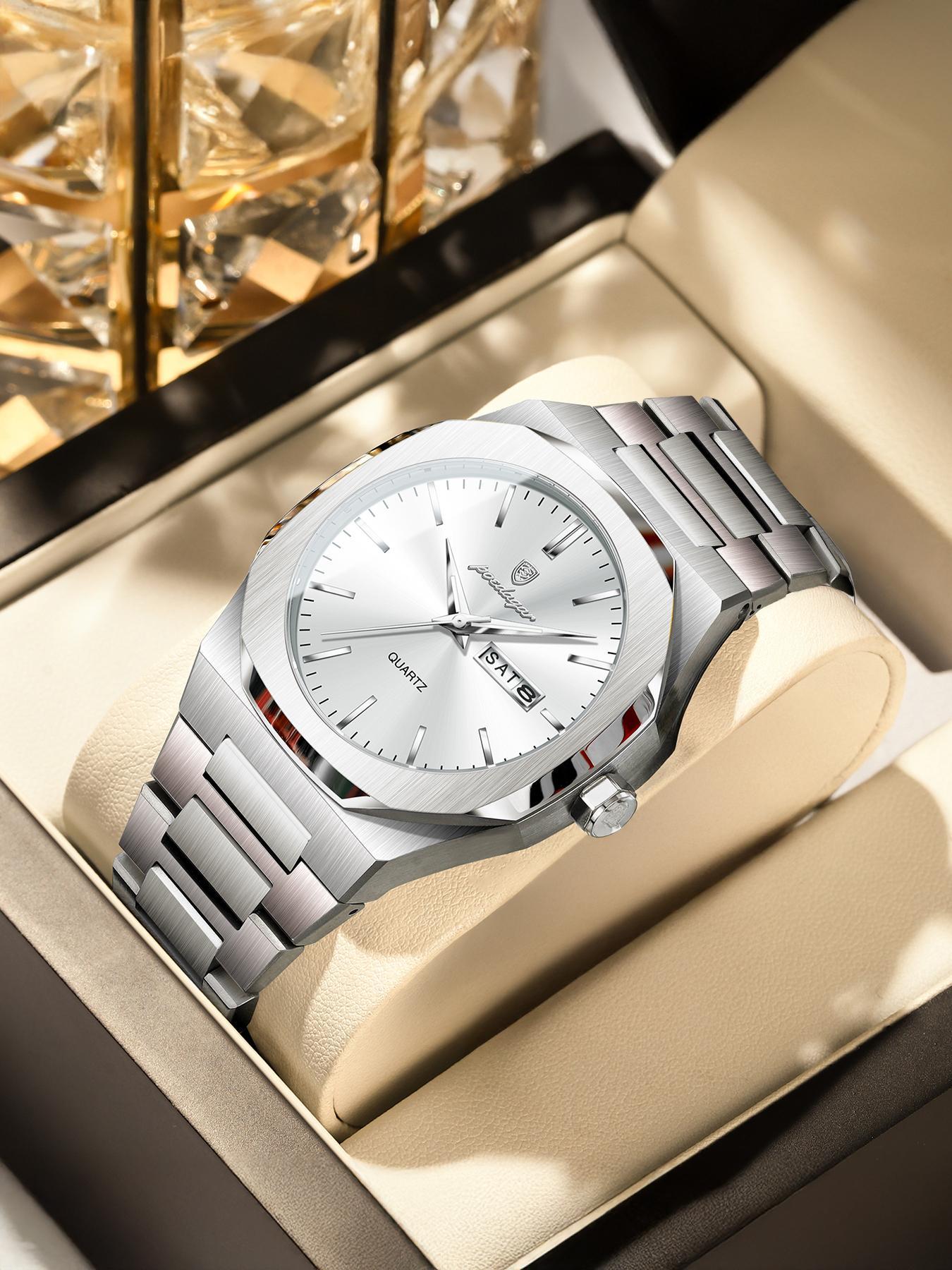 Men's Business Fashion Round Dial Analog Quartz Watch, Fashion Watch for Party, Daily Clothing Decor, Trendy All-match & Exquisite Watch for Birthday Gift with Box, Business Fashion Watches