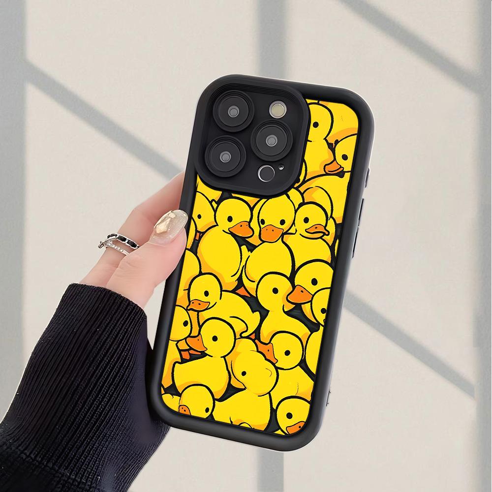 Trendy And Adorable Design Featuring a Small Yellow Duck, This Shock-Resistant And Anti-Fingerprint Phone Case Offers Complete Protection And Is Compatible with iPhone 17 E Air Pro ProMax iPhone16 15 14 Plus 13 12 Mini 11 X XS XR