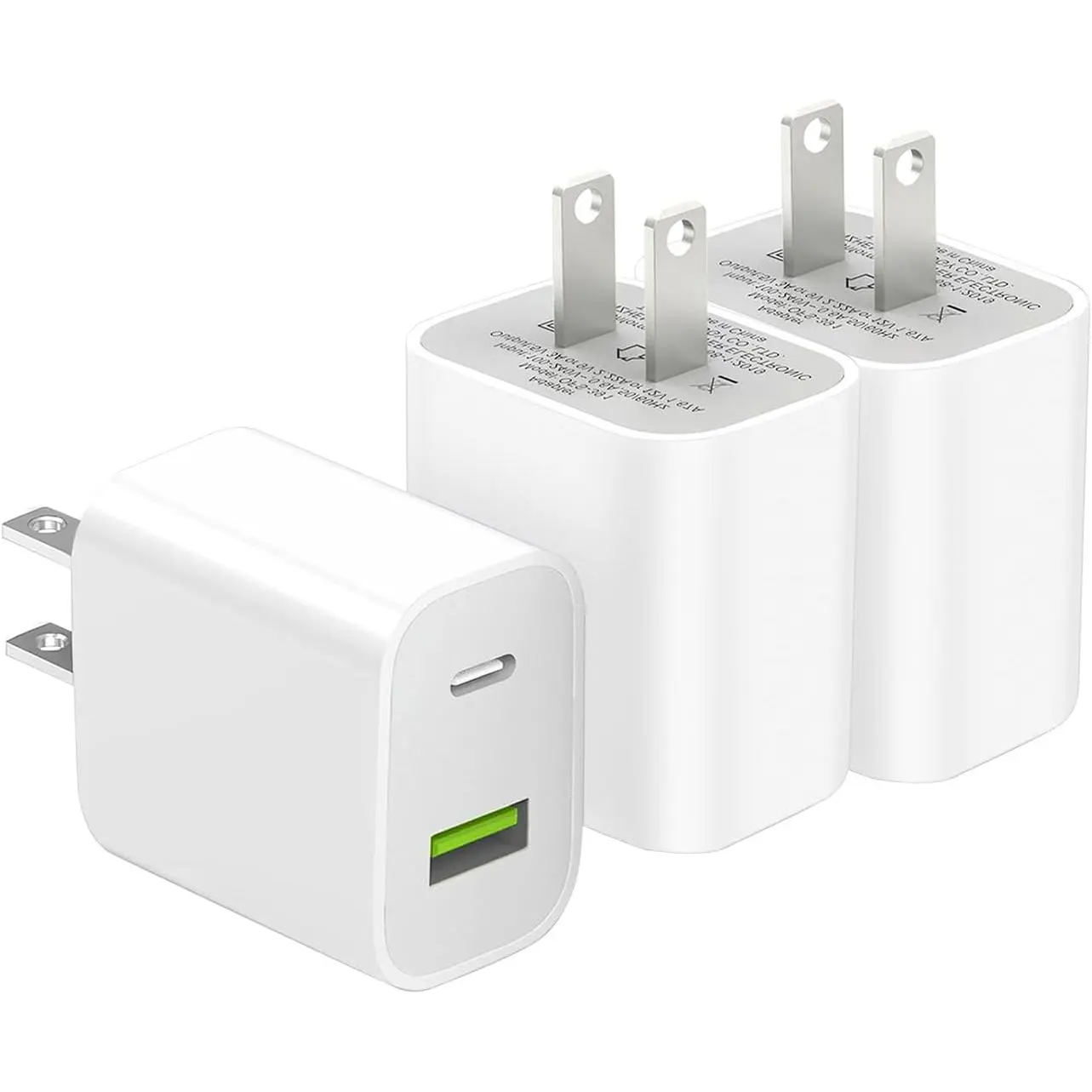 3 Pack USB C Charger Block,  Port Type C Wall Charger   20W Power Adapter Cube for  14/14 Pro/14 Pro Max/14 Plus/13/12/11, XS/XR/X, iPad, ,