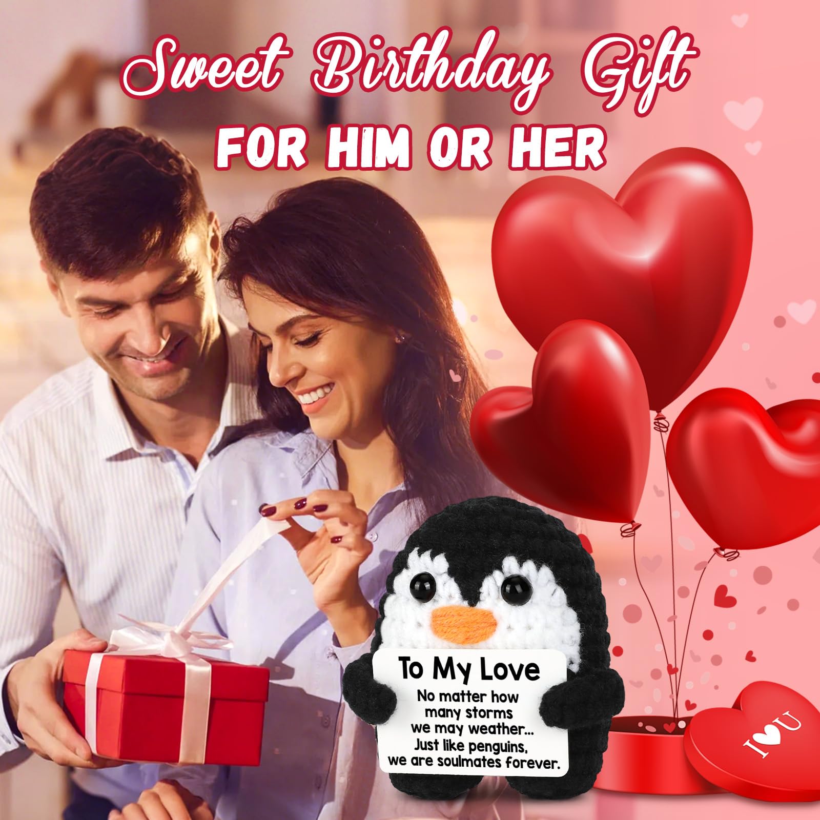 Handmade Emotional Support Penguin Plush Stuffed Animal,Exquisite Crochet Craft Soft Skin-Friendly,Christmas Presents Holiday Gifts,Birthday Gifts For Women Men Him Her,Teacher Appreciation Gifts,Desk Decor Bag Charm Baby Photo Props Party Decor