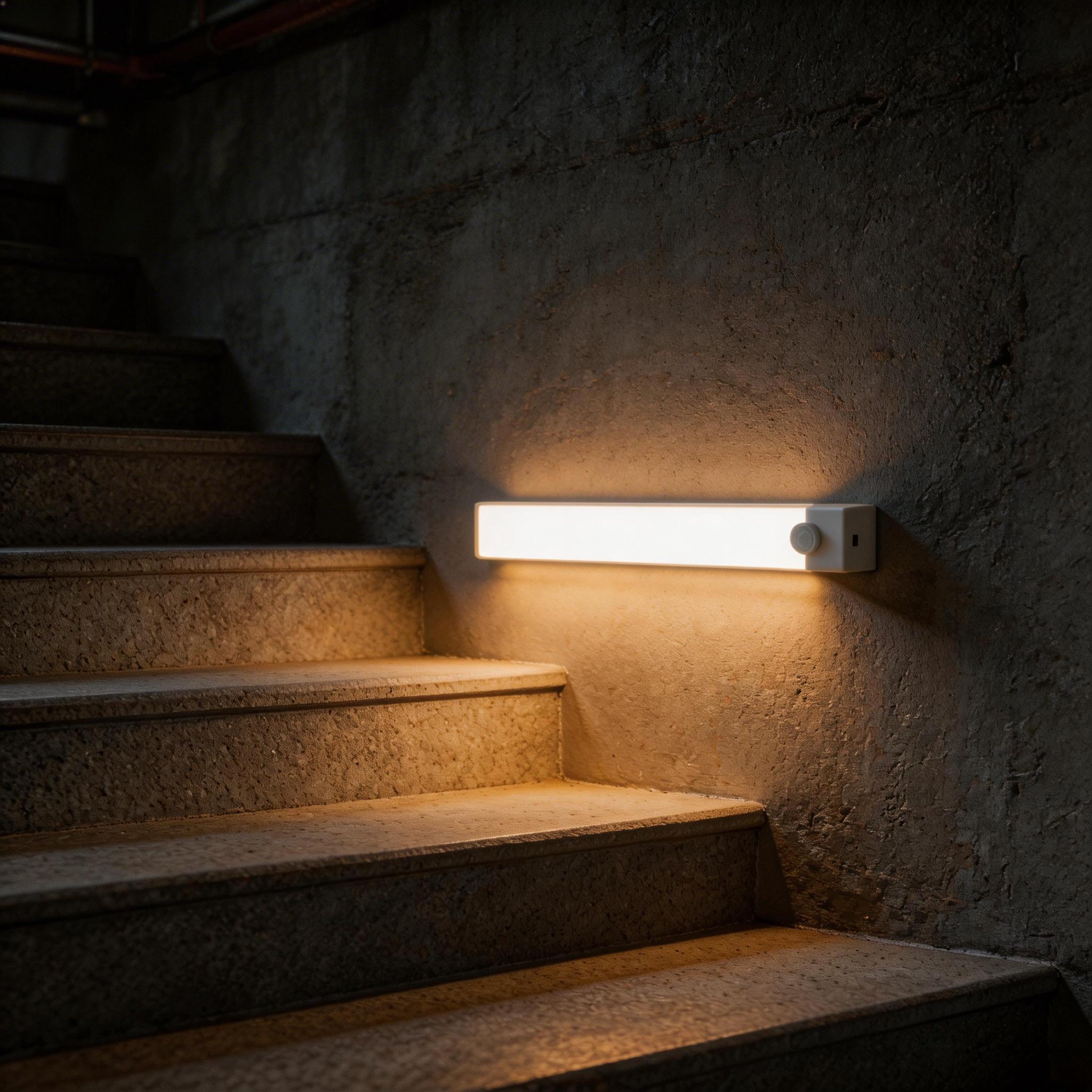 6 - Pack Motion Sensor LED Stair Lights Indoor, USB Rechargeable Magnetic Stick On Night Lights, Wireless Under Cabinet Lighting for Kitchen, Closet, Hallway, Bedroom