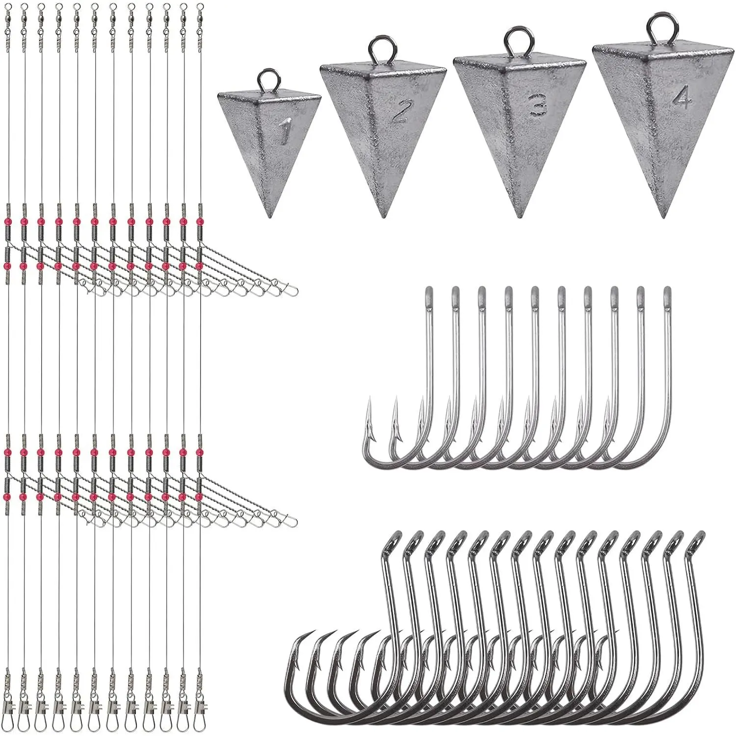 Surf Fishing Tackle Kit Surf Fishing Rigs Double Hook Bottom Rigs Hi-Lo  Fishing Leader  Pier Fishing Catfishing Bottom Fishing Beach  Saltwater Fishing Rigs