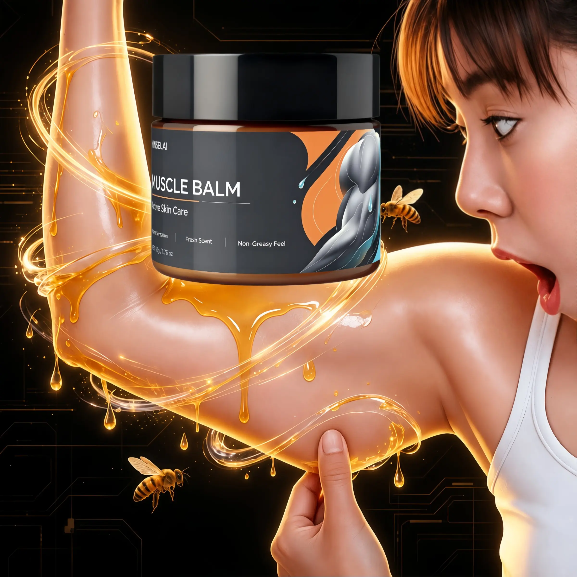 [Powerful Tightening Effect] Bee Venom Sculpture Arm Cream, Moisturizing Firming, Instant Tightening of Loose Droopy Skin, for Arms, Abdomen, Thighs, Buttocks Skin-Tightening, Lifting, Improving Skin Laxity And Aging, Accumulation Appearance